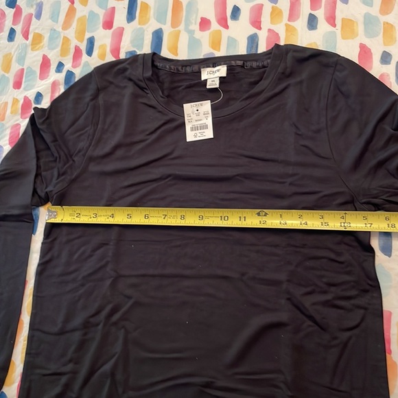 NWT J Crew black crew neck long sleeve super soft t-shirt, Medium - Picture 5 of 6